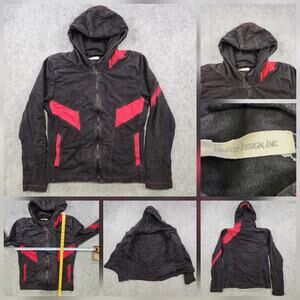 Volante Design Assassins Creed The Falcon Jacket Womens M 43 Black Red Hooded